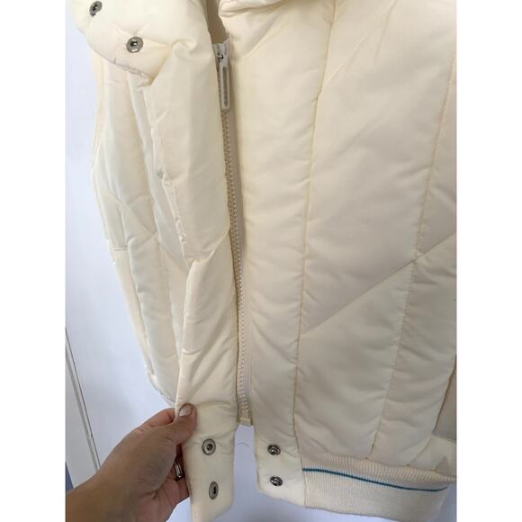 Hermans Vintage Korean Ivory zip up vest preppy cozy Womans M - Picture 4 of 8